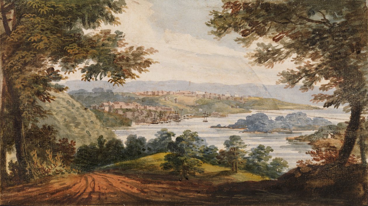 Washington en Georgetown vanaf de Alexandria Road, 1811-ca. 1813 door Pavel Petrovic Svin