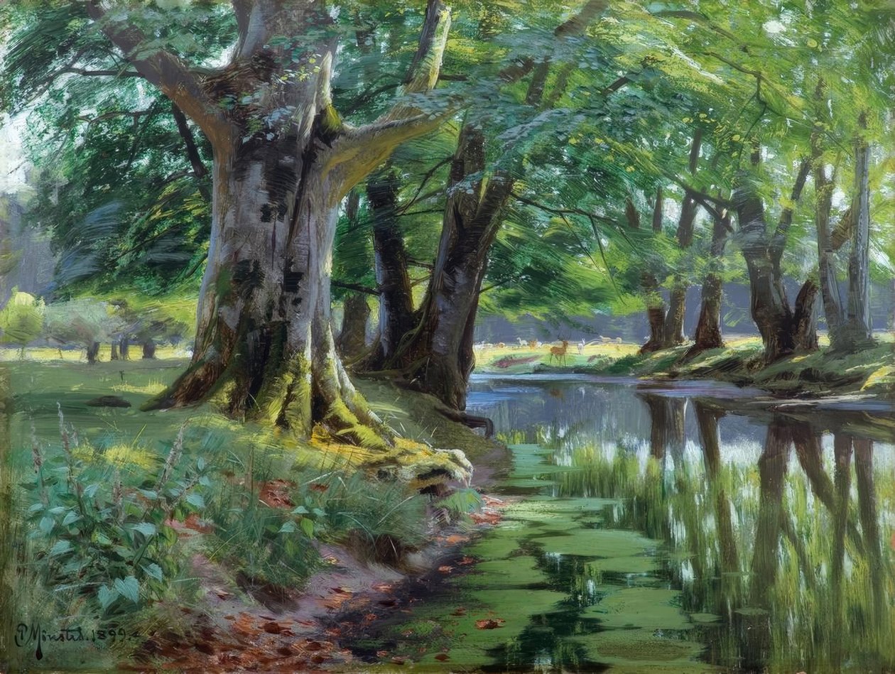 P. Mönsted, Zomer aan de bosbeek door Peder Monsted