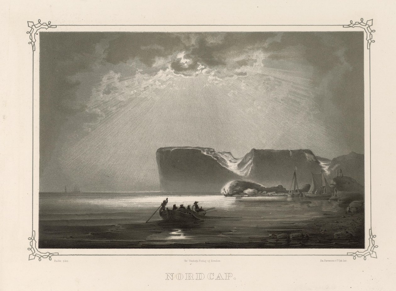 Nordcap. Illustratie uit het boek Noorwegen voorgesteld in tekeningen van Asbjørnsen, P.Chr. en uitgegeven door Chr. Tønsberg (no, 1848) door Peder Balke