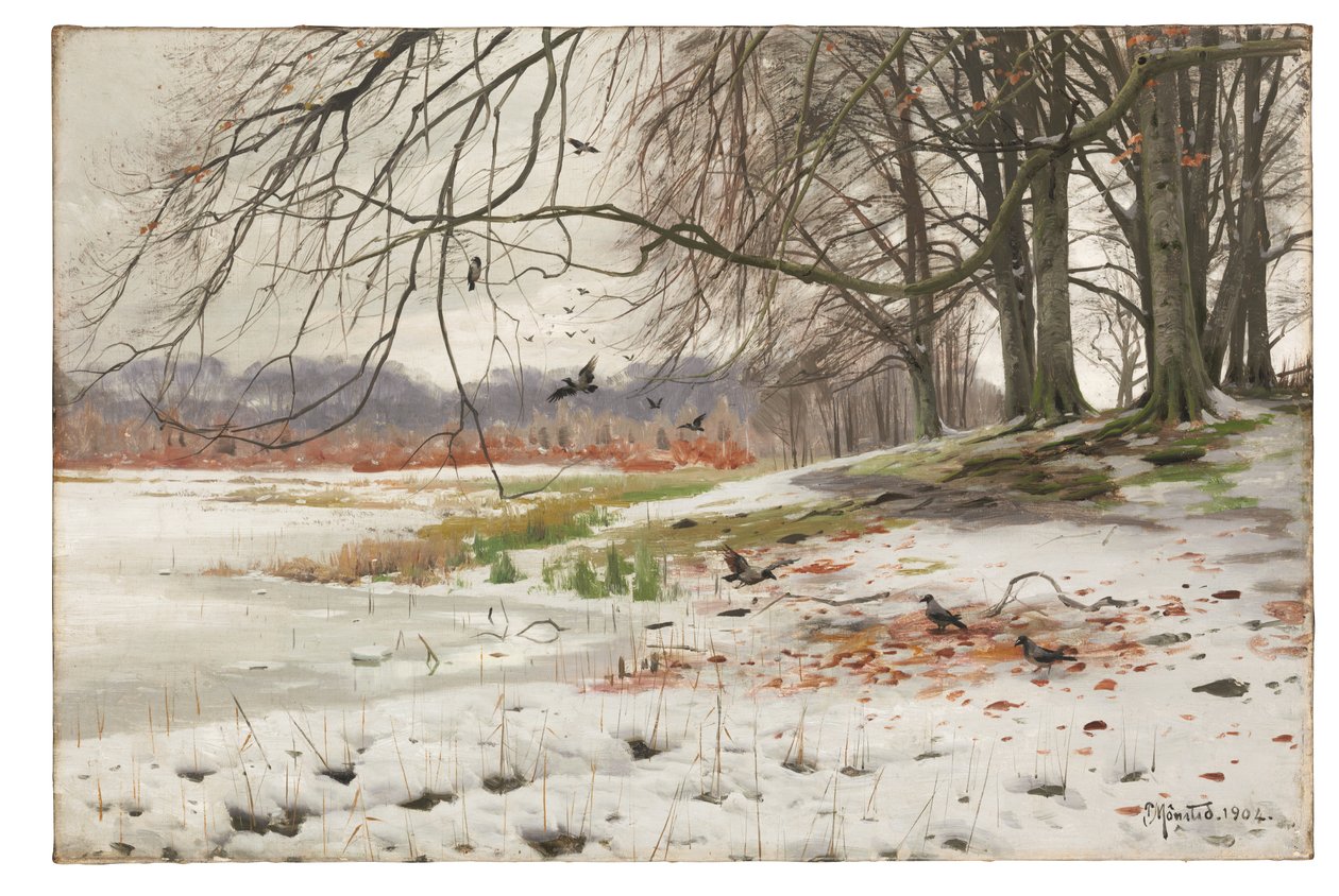 Besneeuwd landschap door Peder Monsted