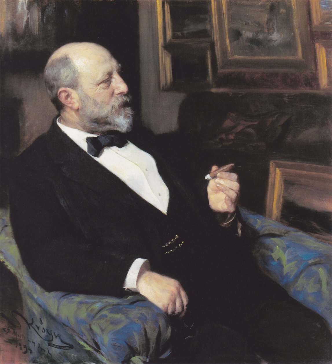 Portret van de tabaksfabrikant Heinrich Hirschsprung. Oprichter van de collectie. door Peder Severin Krøyer