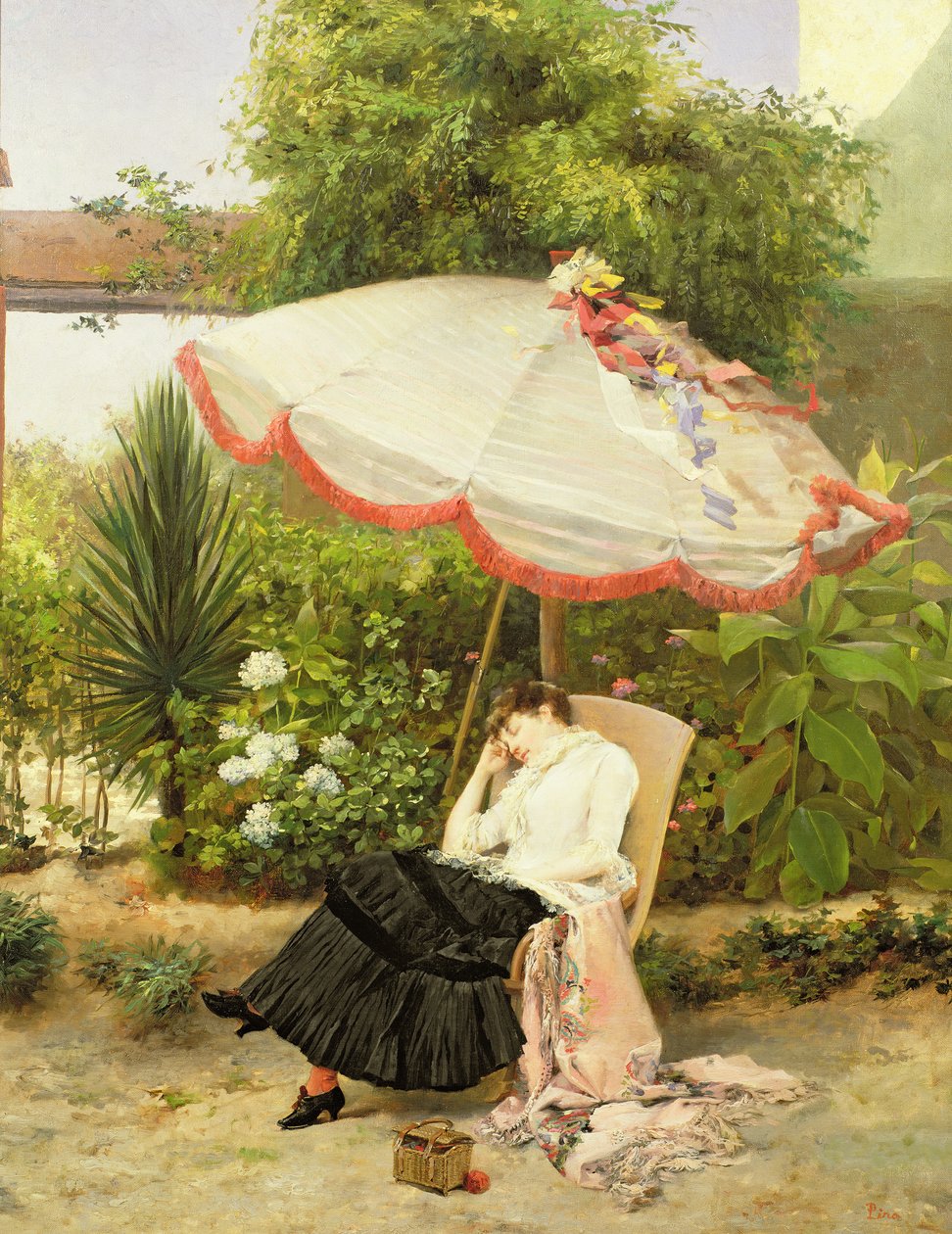 Meisje onder een parasol door Pedro Lira
