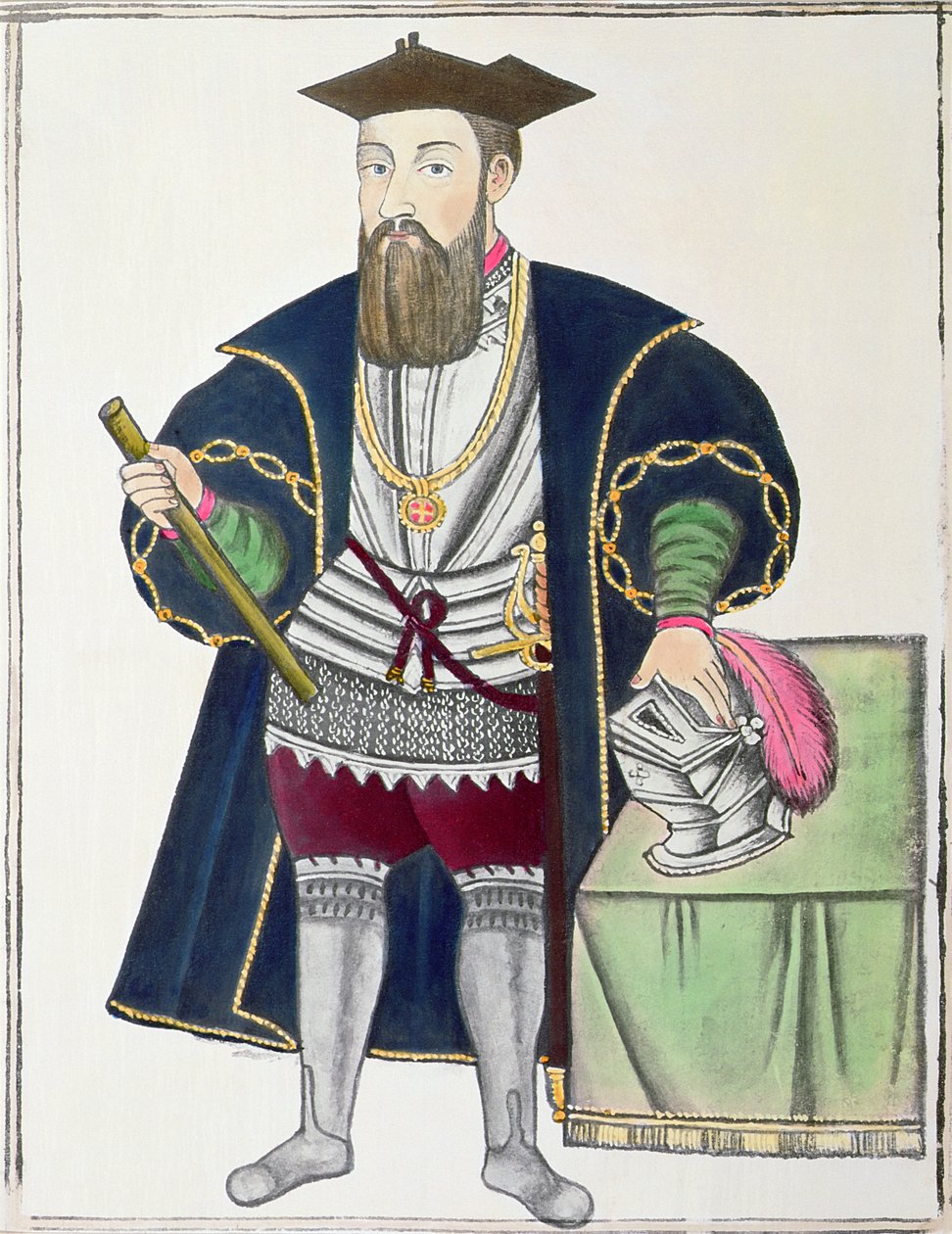 Portret van Vasco da Gama door Pedro Barretto de Resende