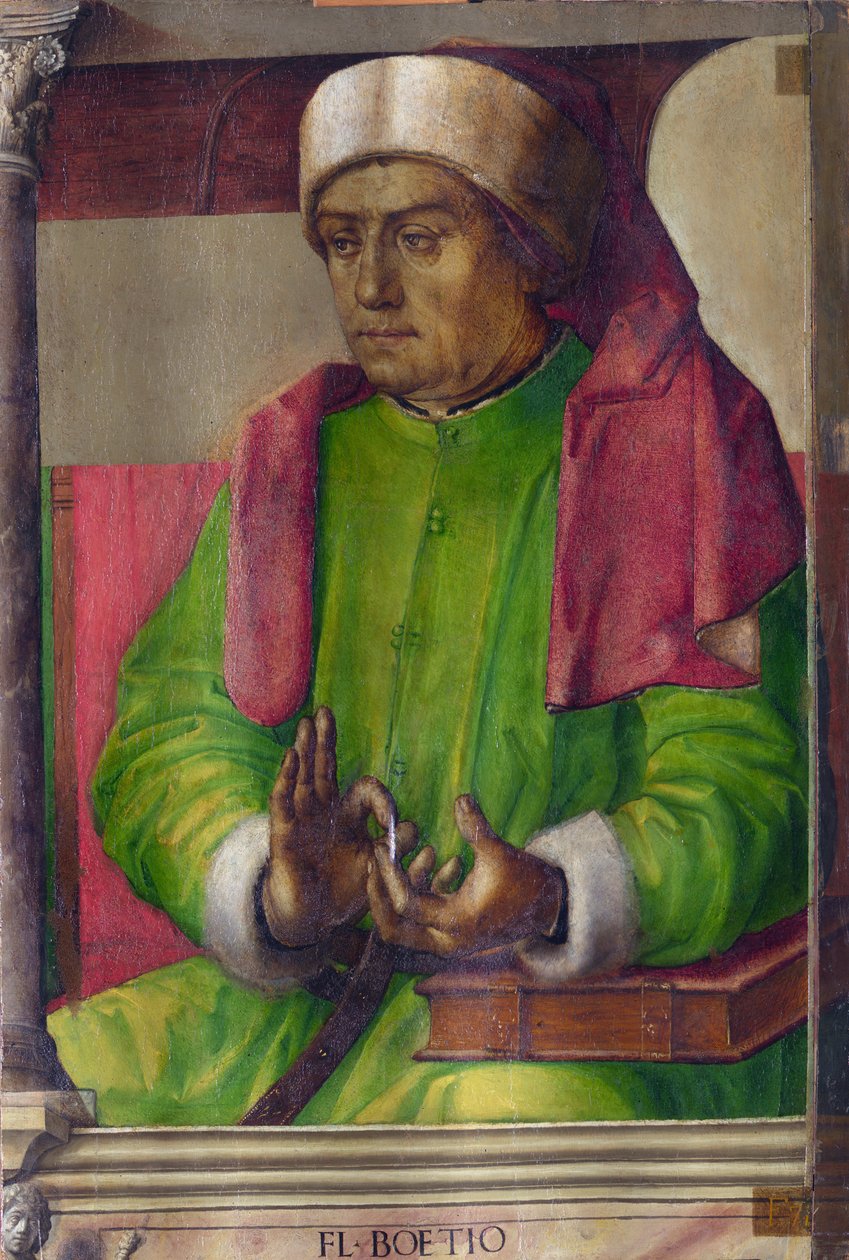 Boece (480-524) - Boëthius door Pedro Berruguete
