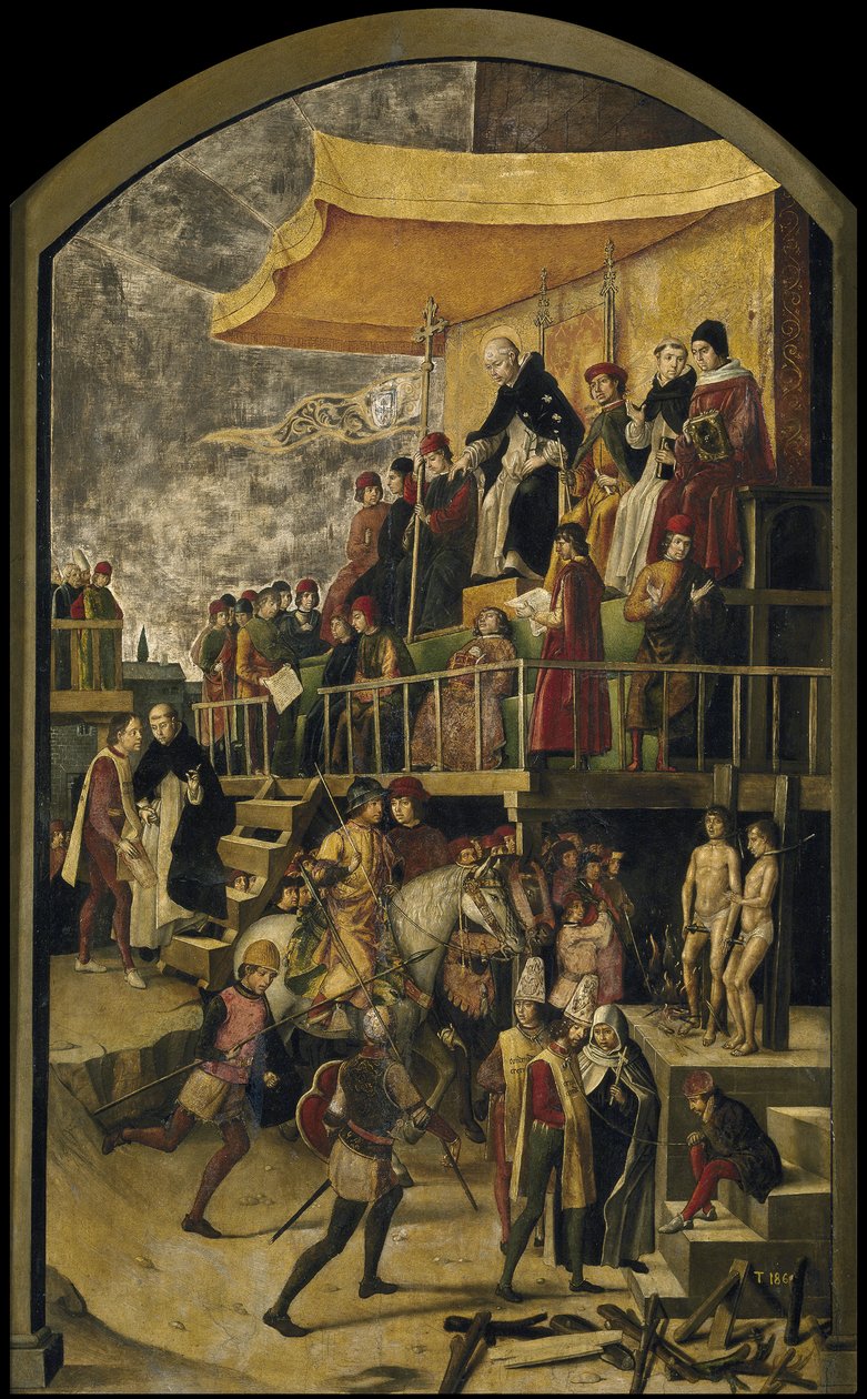 Sint Dominicus Presideert over een Auto da Fe, ca. 1495 door Pedro Berruguete