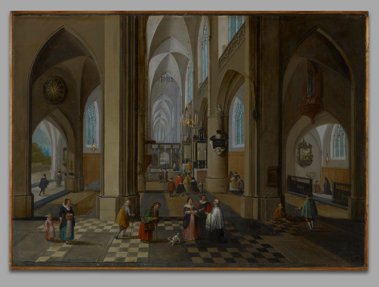 Interieur van een gotische kerk door Peeter Neeffs the Elder