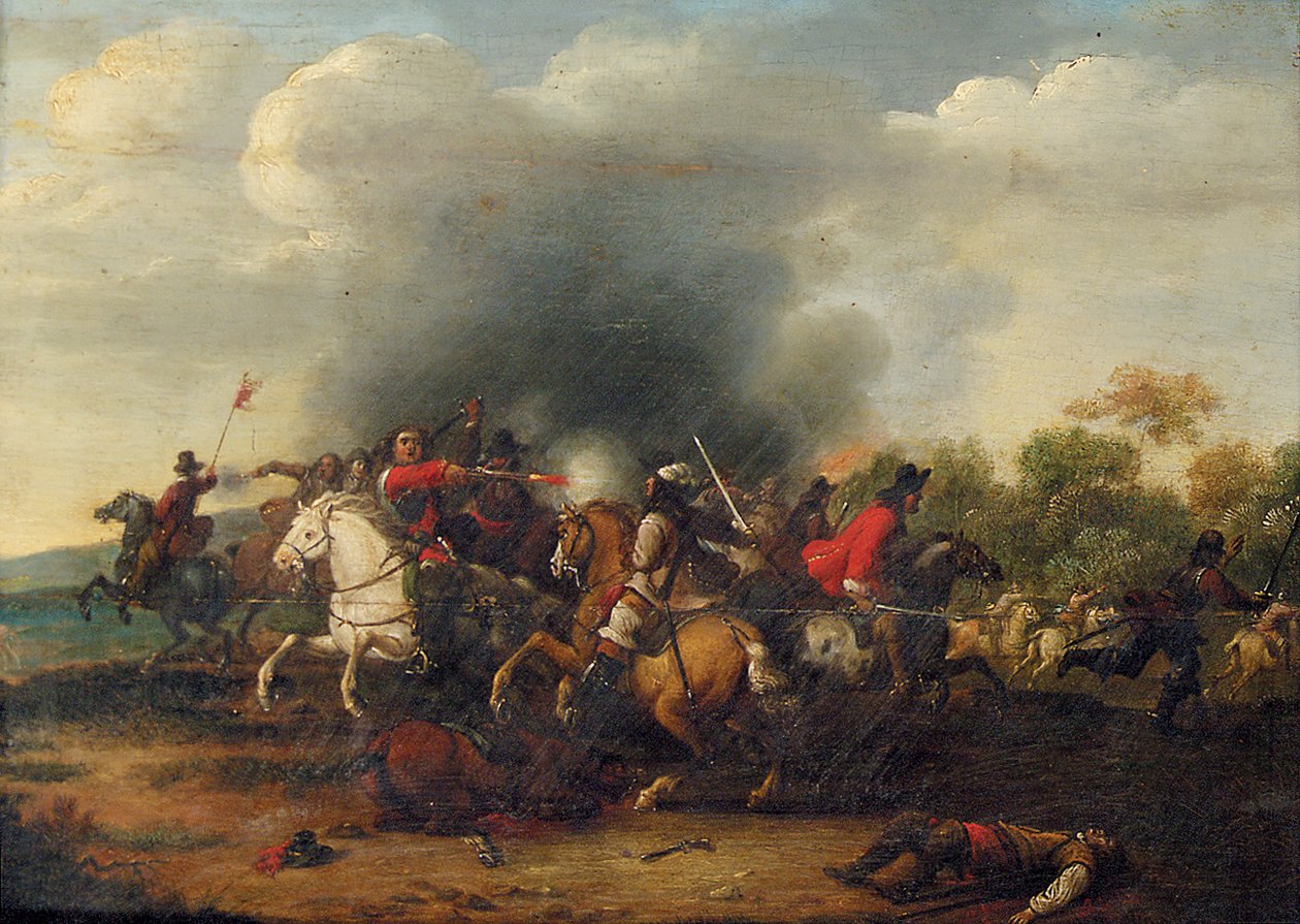 Een cavaleriegevecht door Peeter Snayers