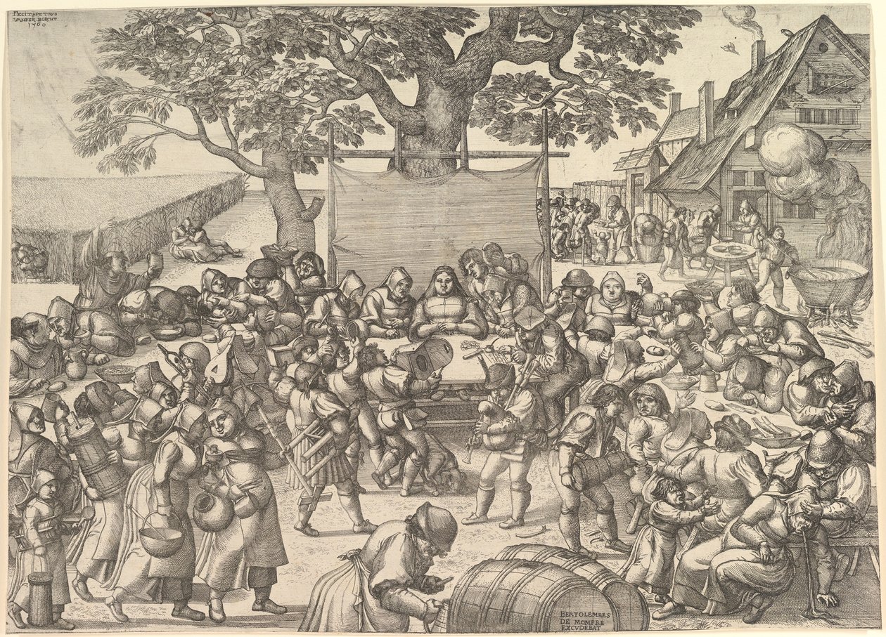 Boerenbruiloft, 1560 door Peeter van der Borcht