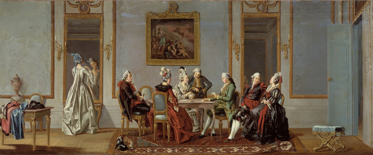 Gustaviaanse Stijl Interieur met Kaartspelers door Pehr Hilleström