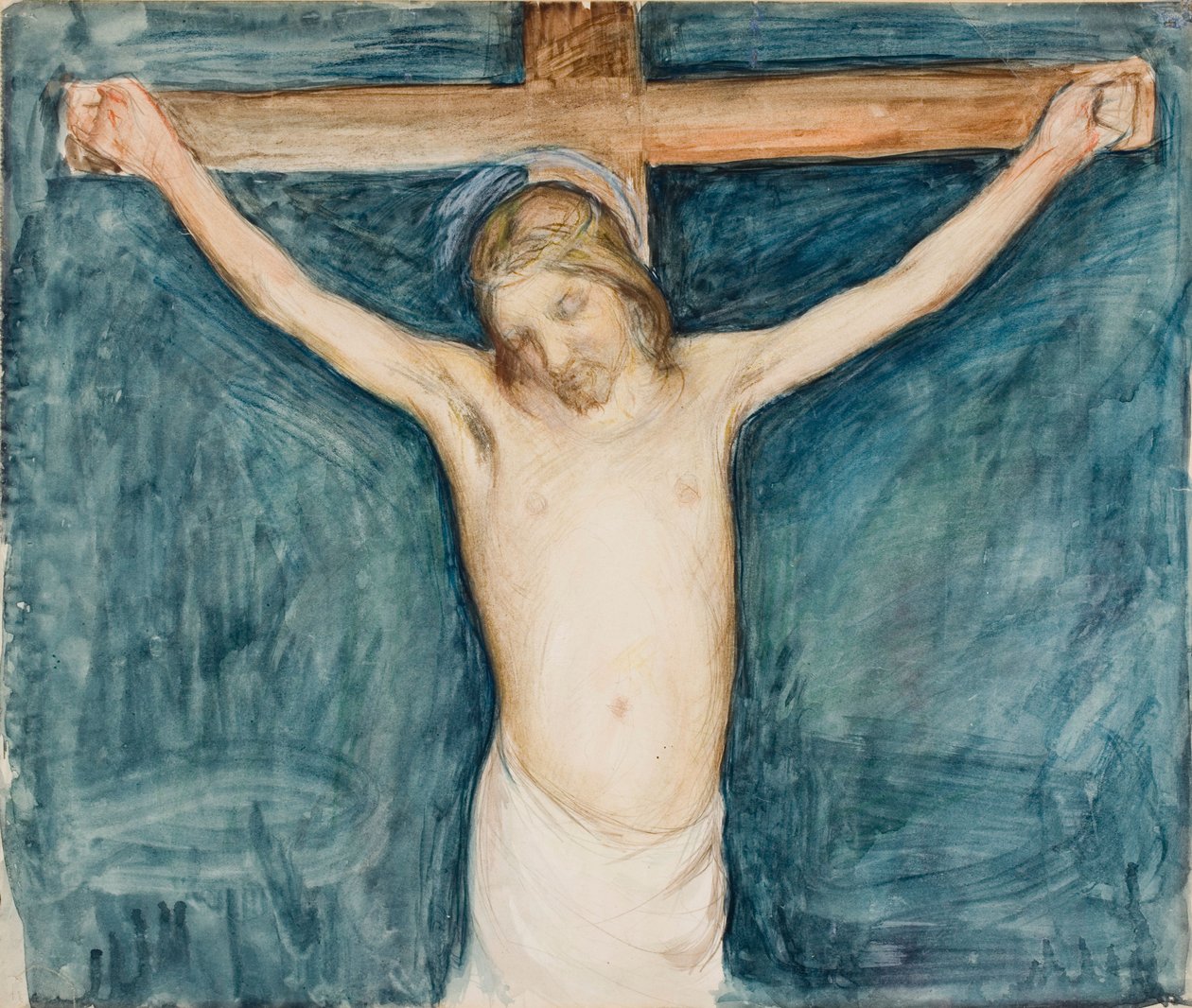 Kruisiging, schets voor het altaarstuk in de kerk van Mikkeli door Pekka Halonen