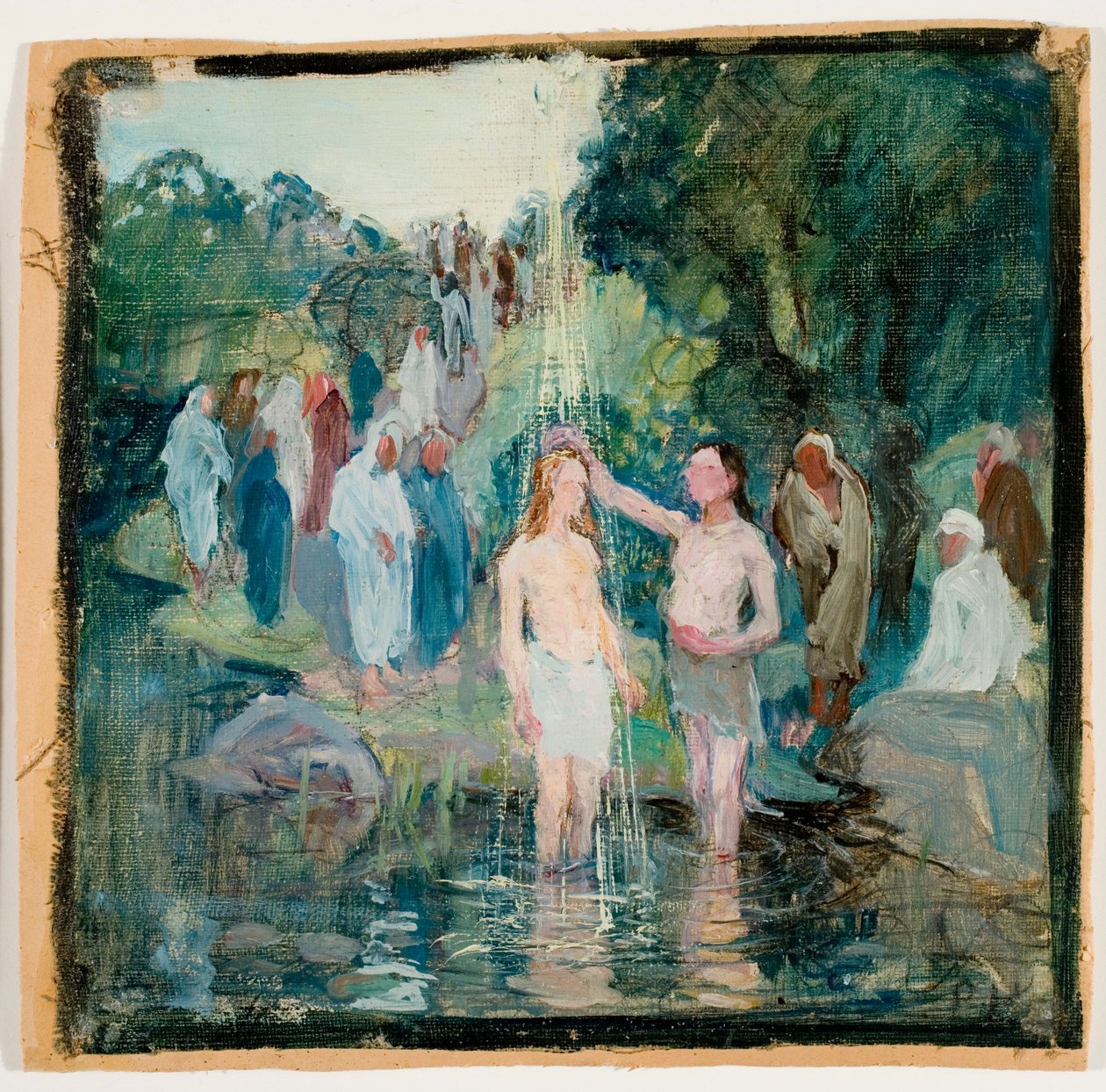 De doop van Christus, ontwerp voor het altaarstuk van de kerk van Luumäki door Pekka Halonen