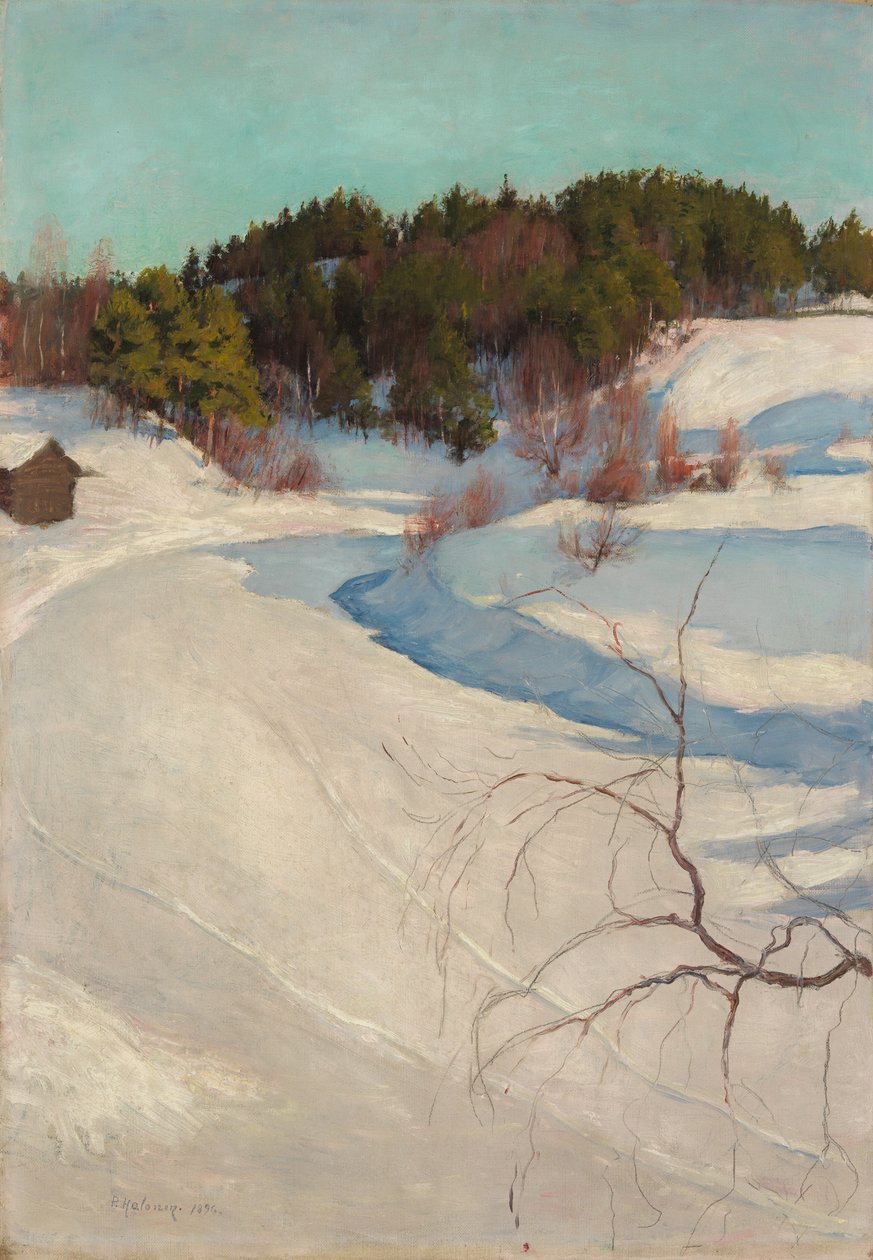 Winterlandschap, Myllykylä door Pekka Halonen