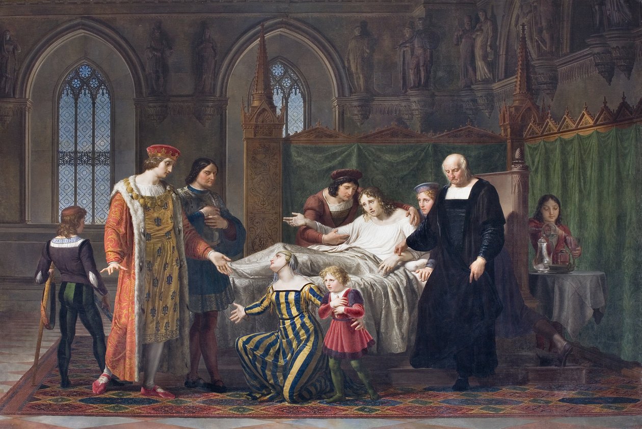 Karel VIII bezoekt Gian Galeazzo Sforza in het Kasteel van Pavia, 1822 door Pelagio Palagi