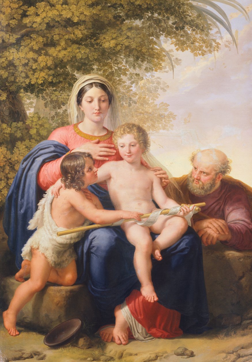 De Heilige Familie met Sint Johannes de Doper door Pelagio Palagi