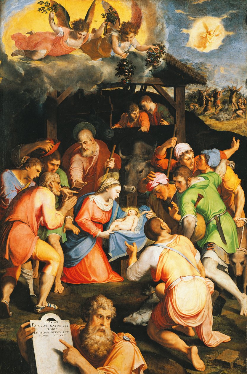 Aanbidding van de herders door Pellegrino Tibaldi