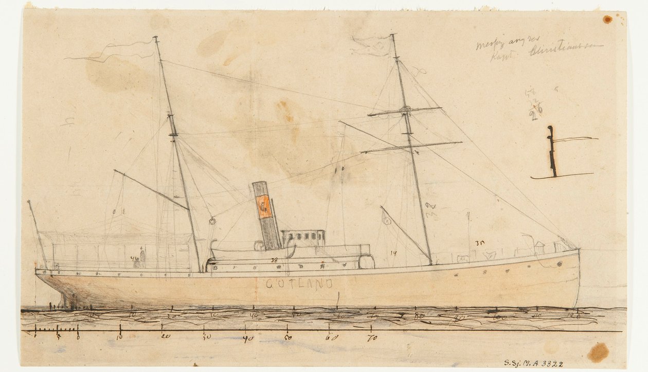 Stoomschip GOTLAND door Per Wilhelm Cedergren