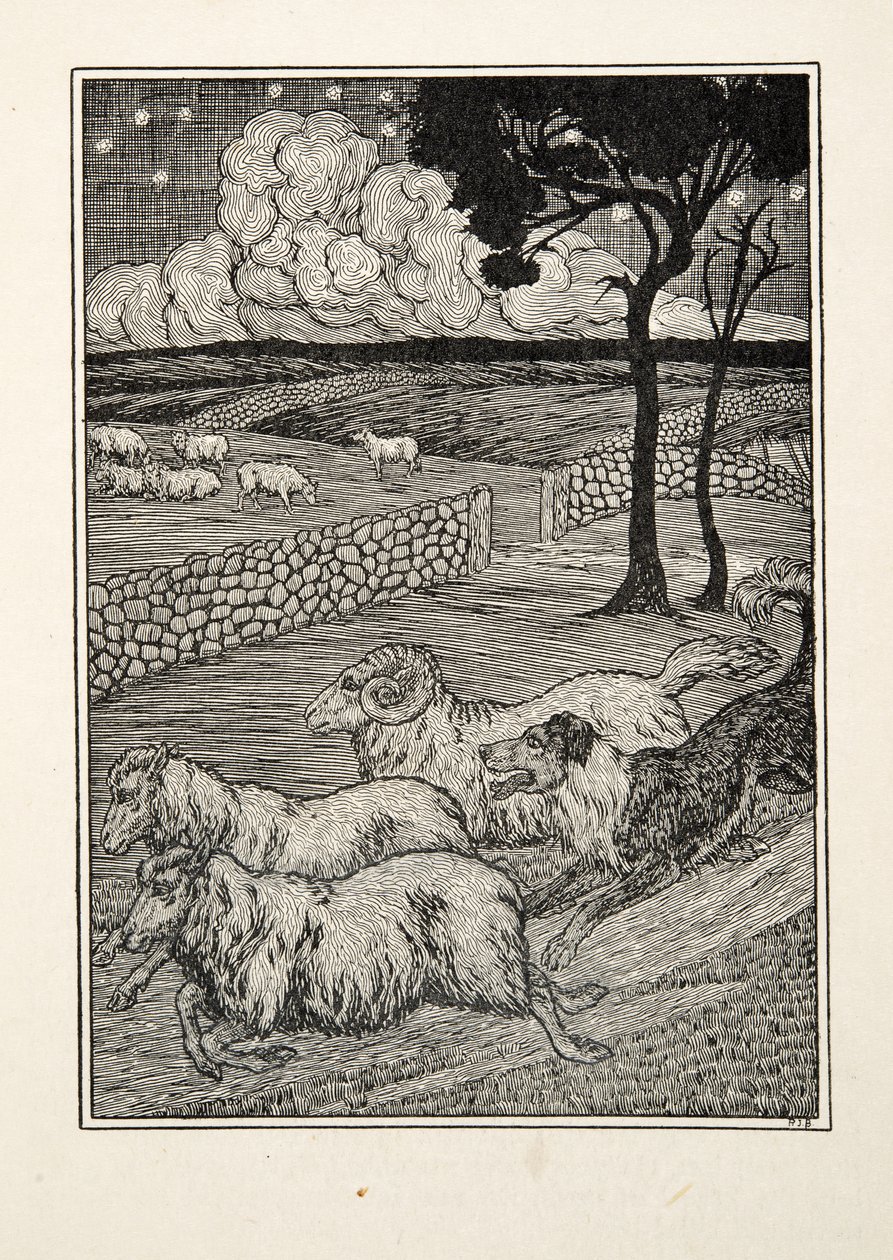 Een Hondachtige Schapendief, uit Honderd Anekdotes van Dieren, uitgegeven 1924 door Percy J. Billingshurst