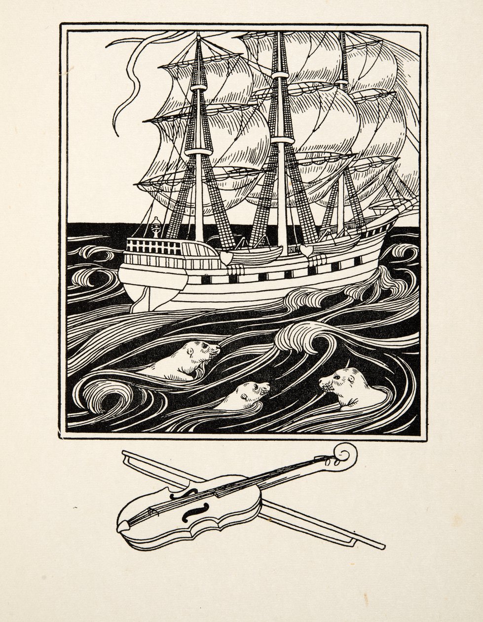 Muzikale Zeehonden, uit Honderd Anekdotes van Dieren, pub. 1924 door Percy J. Billingshurst