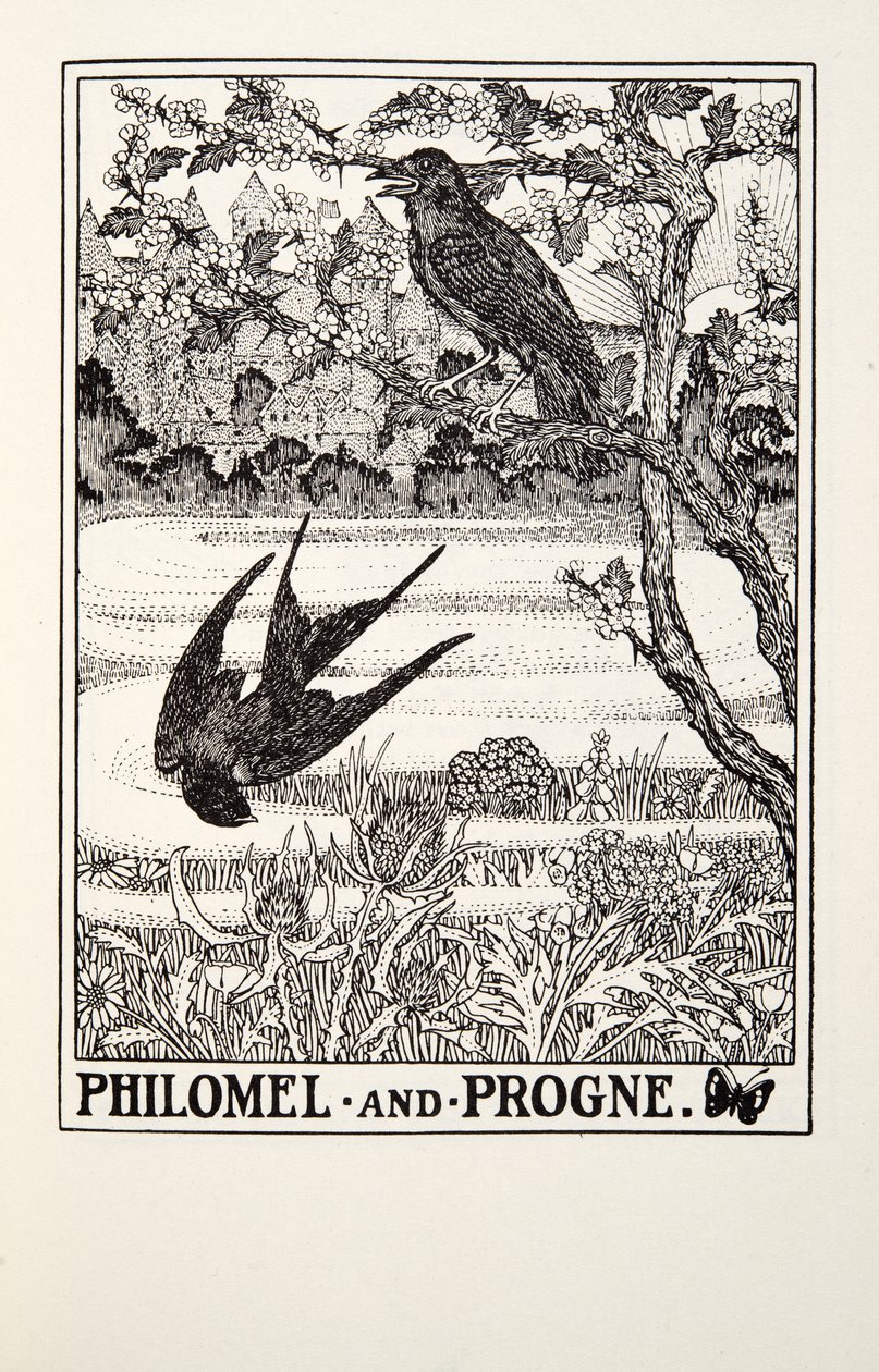 Philomel en Progne, uit Fontaine Fabels, uitgegeven 1905 door Percy J. Billingshurst