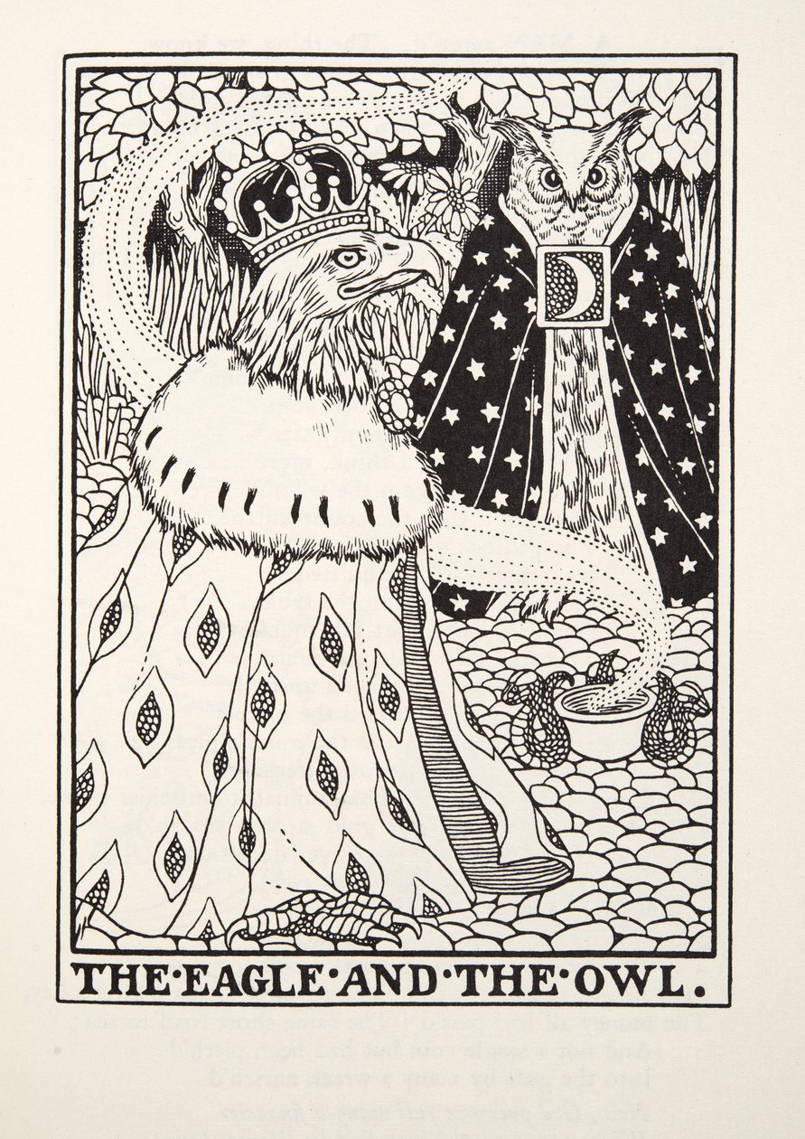 De Adelaar en de Uil, uit Fontaine Fabels, uitgegeven 1905 door Percy J. Billingshurst
