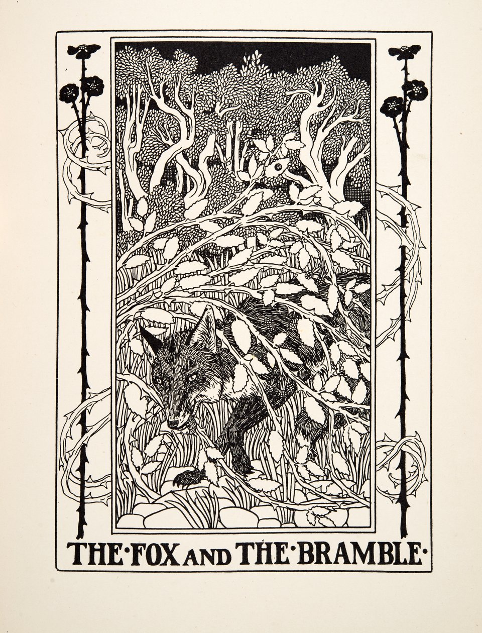 De vos en de braamstruik, uit Honderd fabels van Aesopus, uitgegeven 1903 door Percy J. Billingshurst