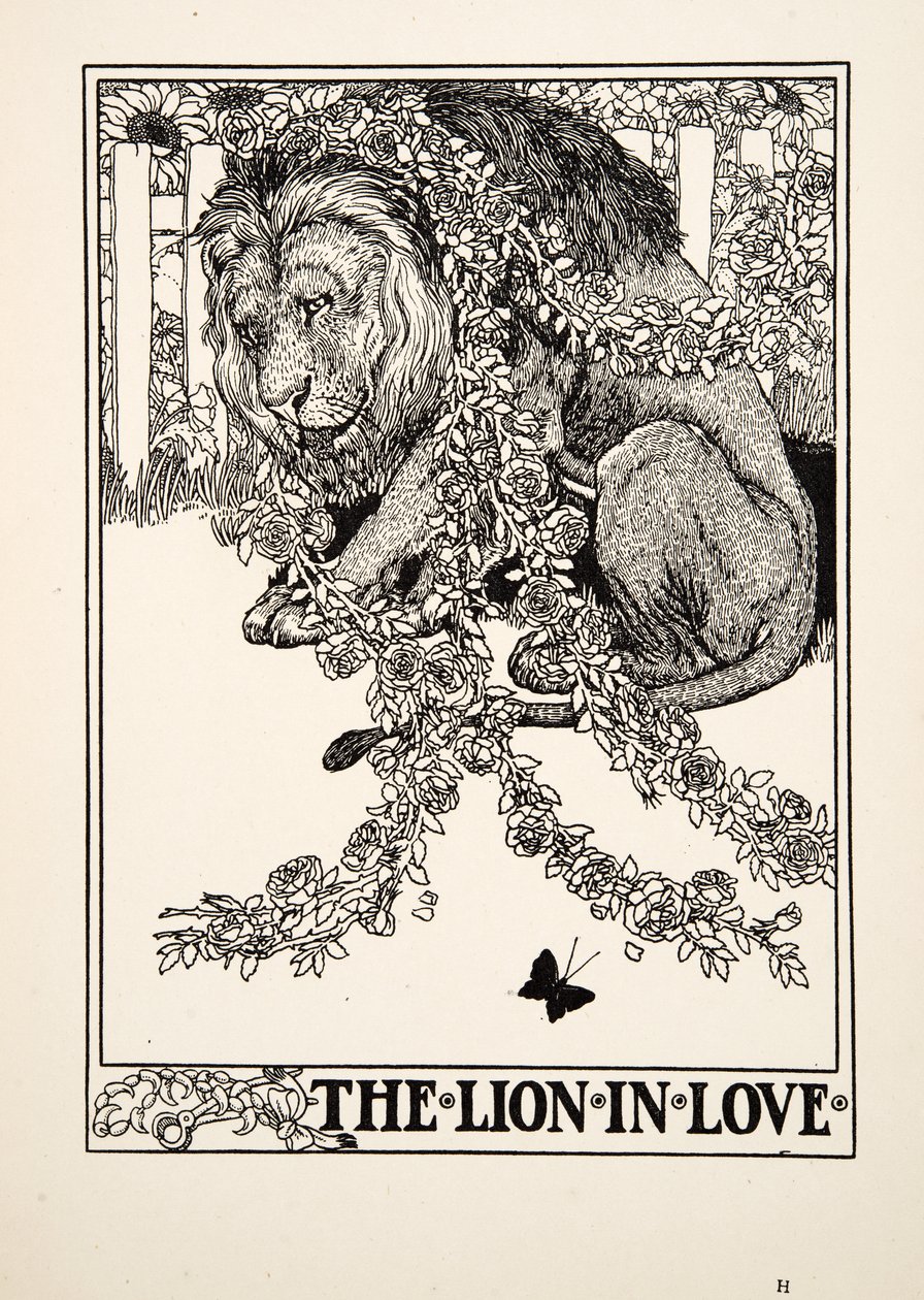 De leeuw verliefd, uit Honderd fabels van Aesopus, uitgegeven 1903 door Percy J. Billingshurst