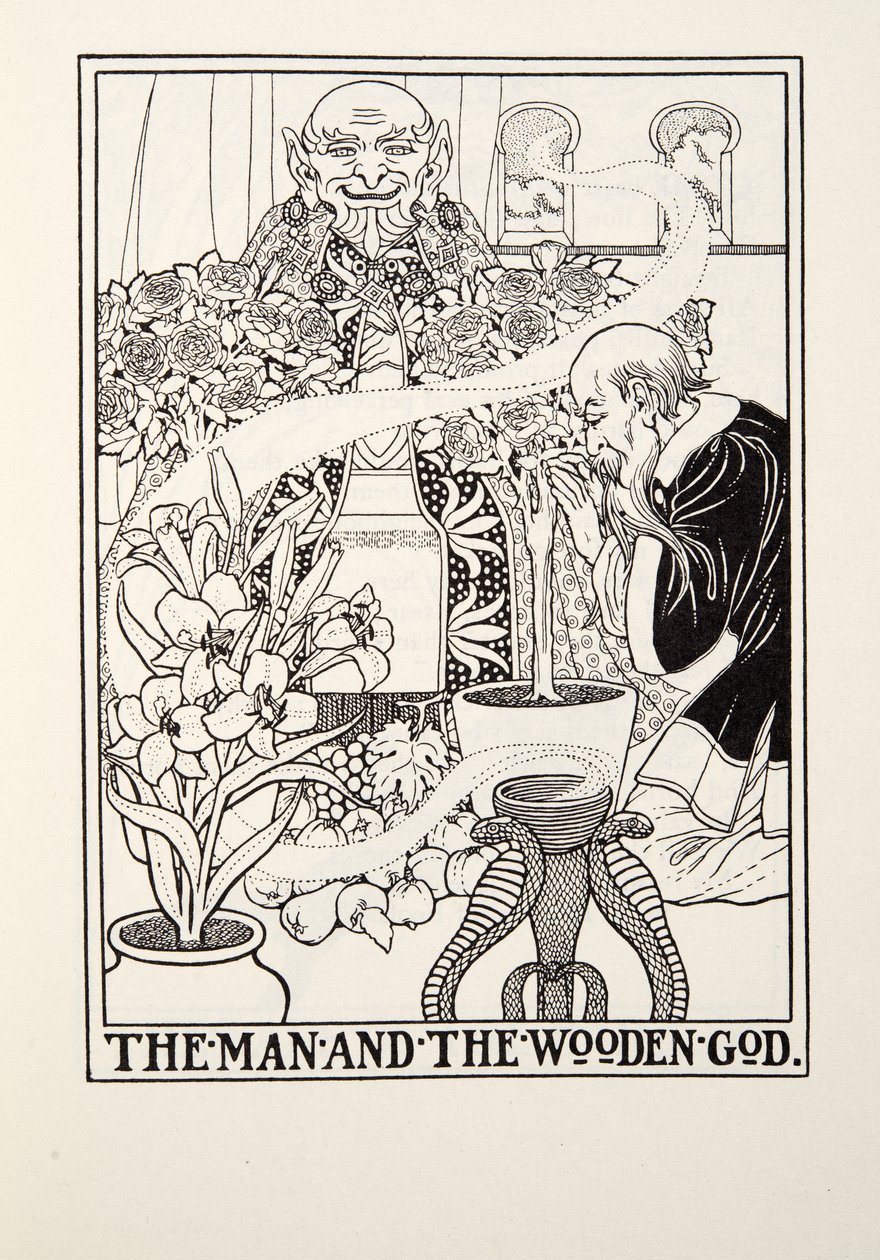 De Man en de Houten God, uit Fontaine Fabels, uitgegeven 1905 door Percy J. Billingshurst