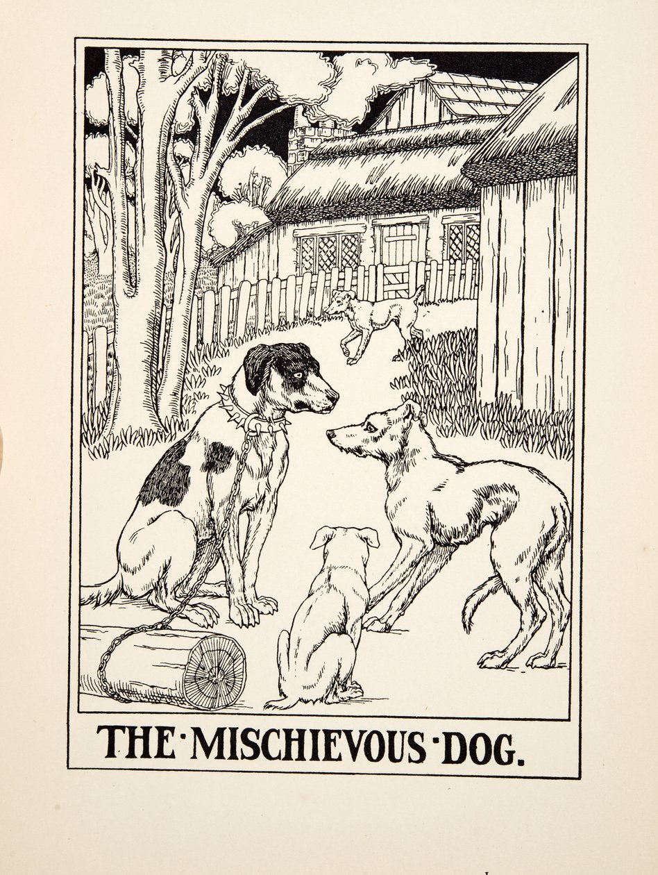 De ondeugende hond, uit Honderd fabels van Aesopus, uitgegeven 1903 door Percy J. Billingshurst