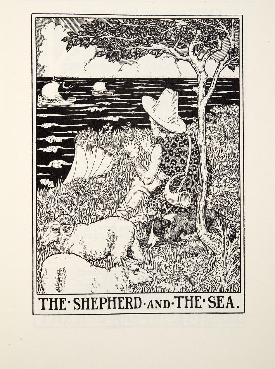 De Herder en de Zee, uit Fontaine Fabels, uitgegeven 1905 door Percy J. Billingshurst