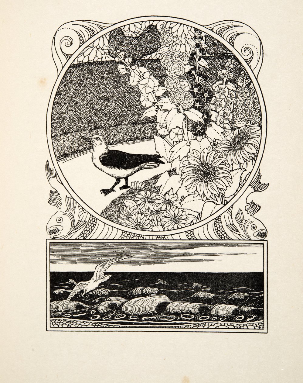 De tamme meeuw, uit Honderd anekdotes van dieren, uitgegeven 1924 (gravure) door Percy J. Billingshurst