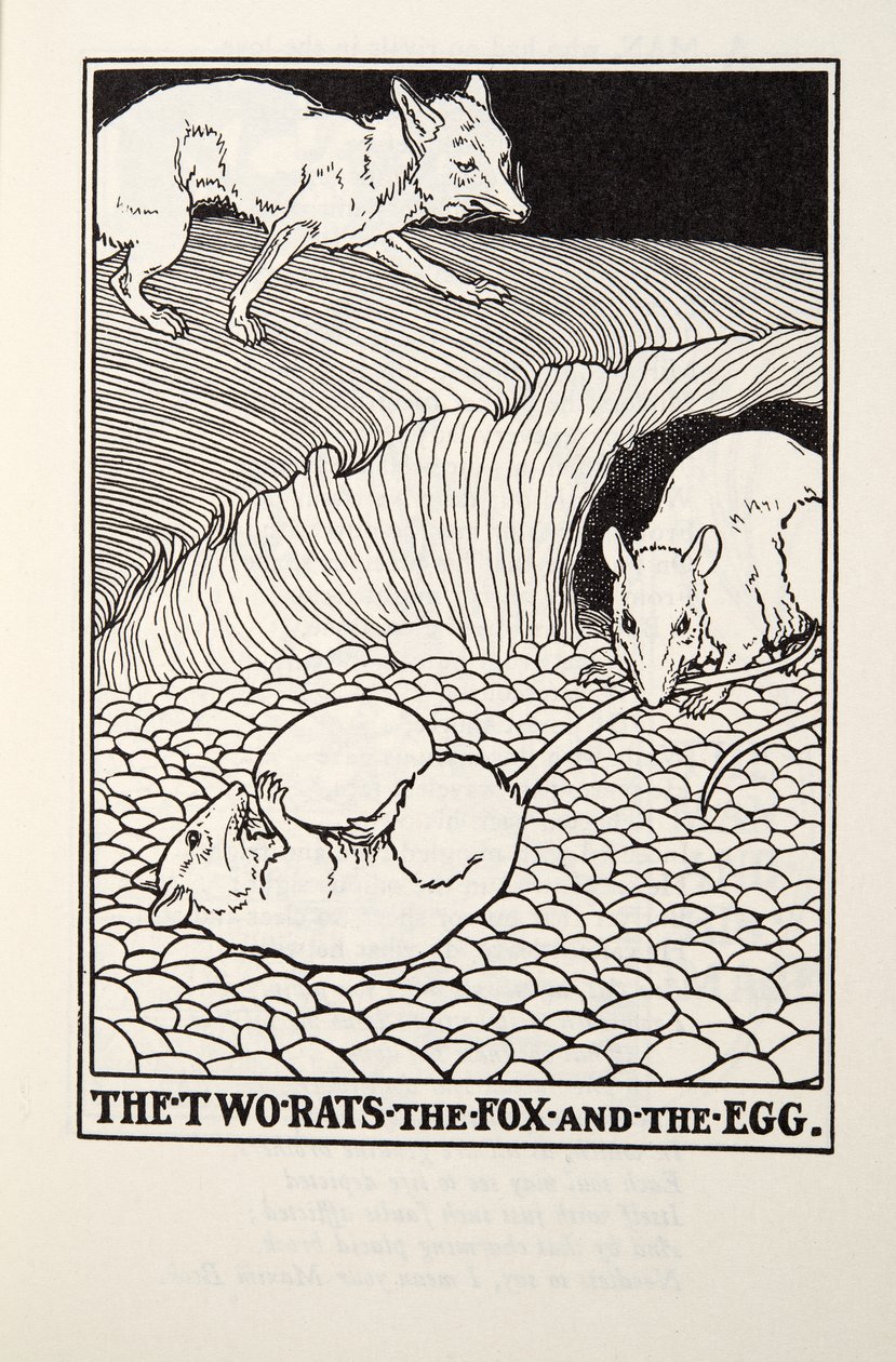 De twee ratten, de vos en het ei, uit Fontaine Fabels, uitgegeven 1905 door Percy J. Billingshurst