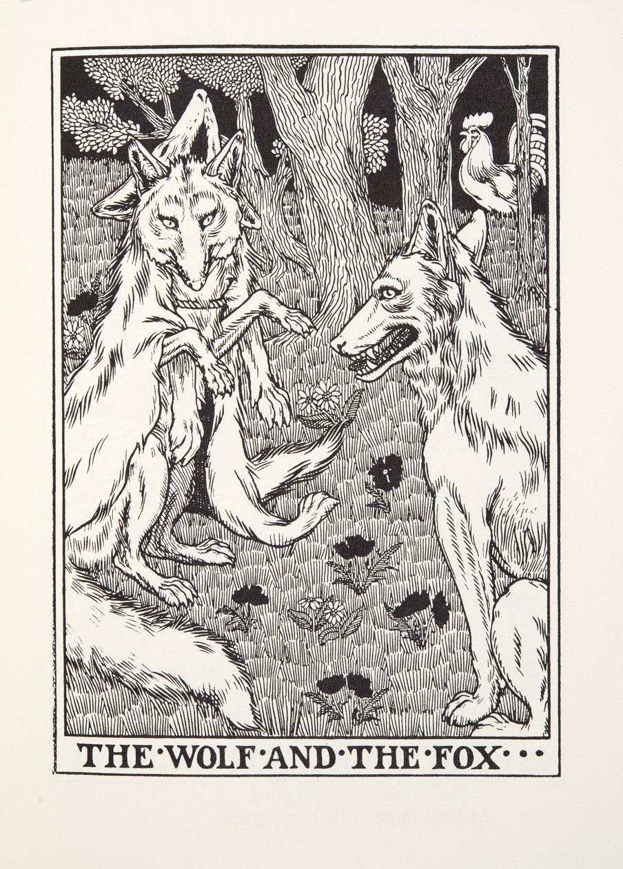 De Wolf en de Vos, uit Fontaine Fabels, uitgegeven 1905 door Percy J. Billingshurst