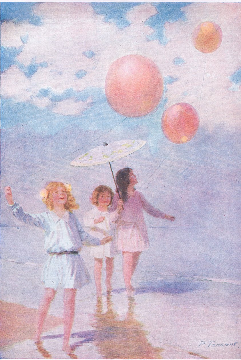 Peddelen in de zon, illustratie uit Mijn Tijdschrift door Percy Tarrant