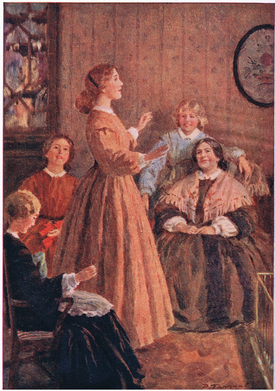 Denk aan je zegeningen, kinderen, denk aan je zegeningen, uit Little Women gepubliceerd door Associated Newspapers Limited, ca. 1940 door Percy Tarrant
