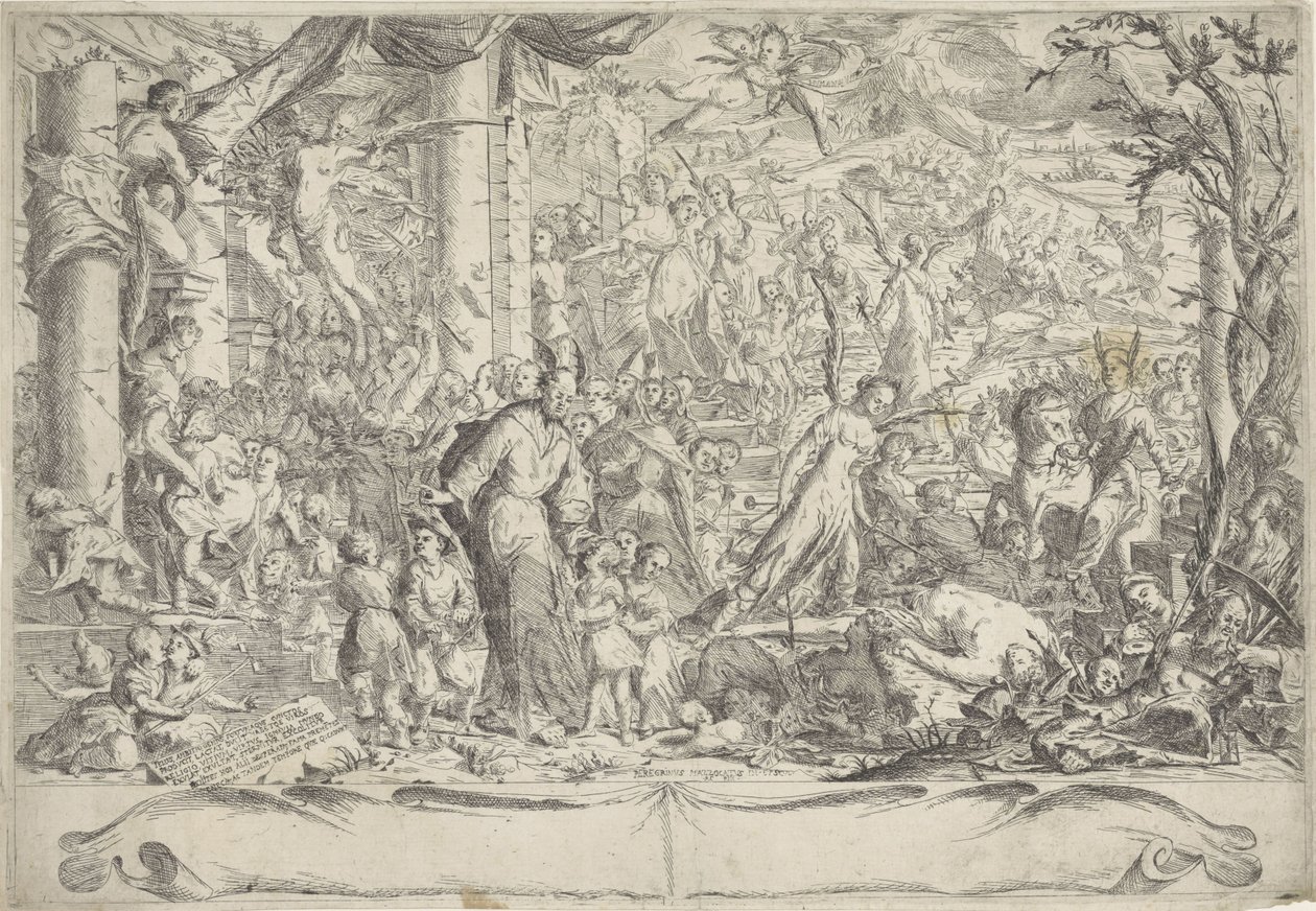 Allegorie op het menselijk leven door Peregrino Mazzocati