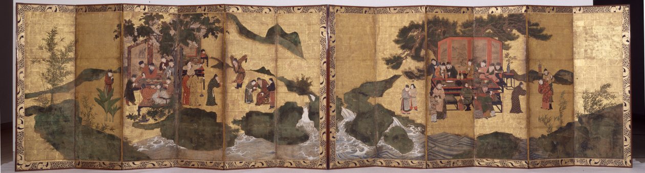 De Acht Onsterfelijken van de Wijnglas door Period Momoyama