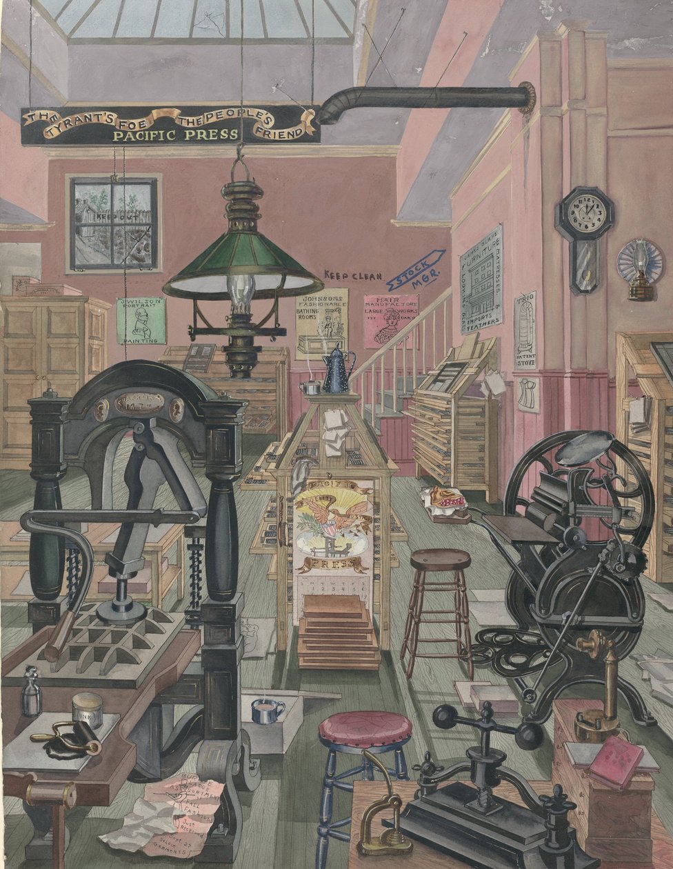 Printwinkel, 1870, 1935-1942 door Perkins Harnly