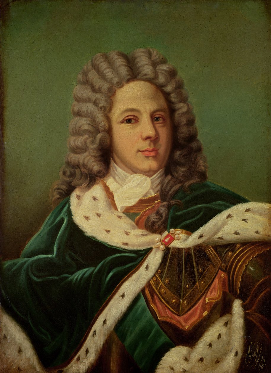 Portret van de Hertog van Saint-Simon (1675-1755) naar een portret door Hyacinthe Rigaud (1659-1743) 1887 door Perrine Viger