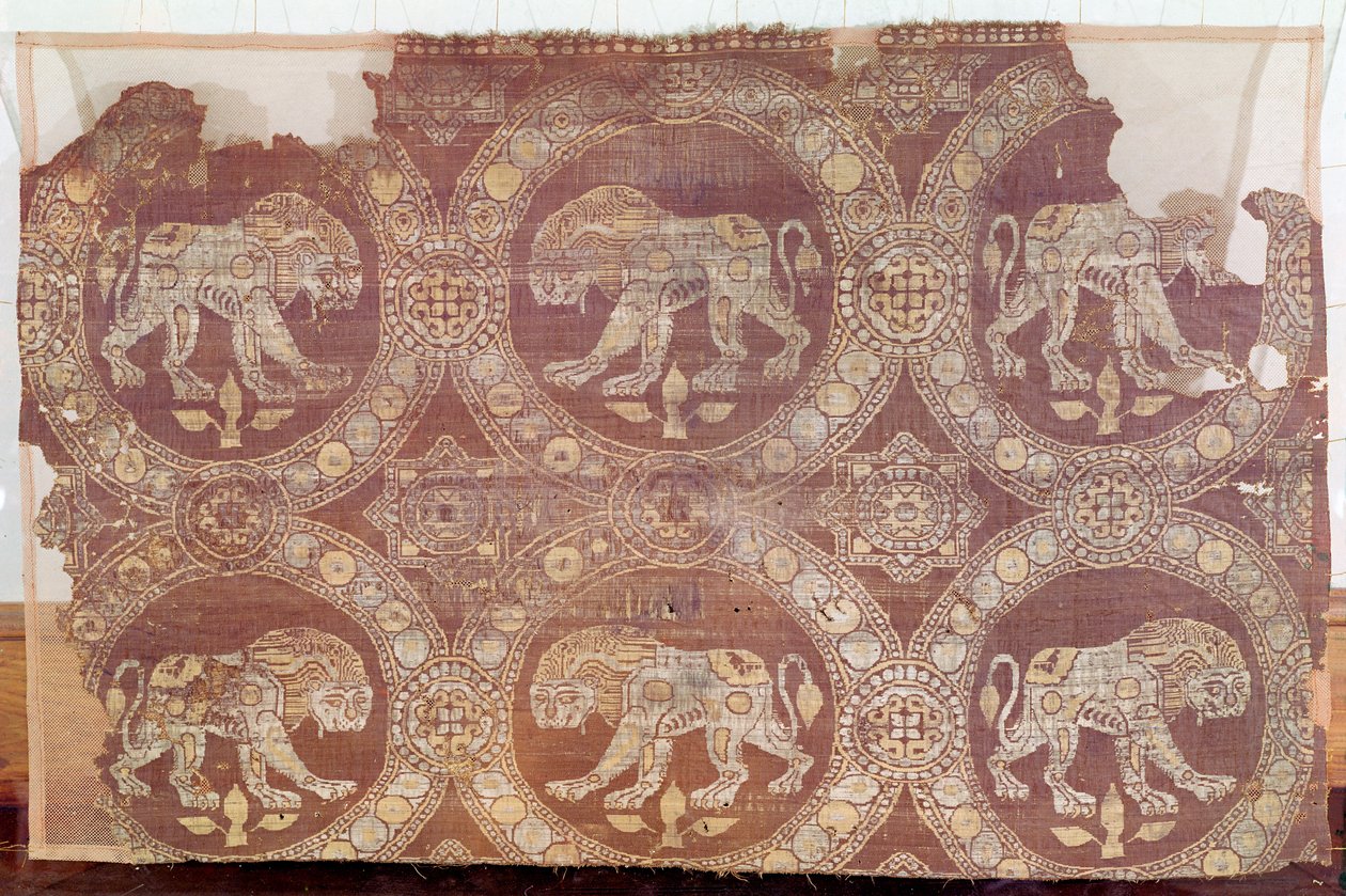 Stof uit het graf van St. Julianus, 3e-5e eeuw door Persian School