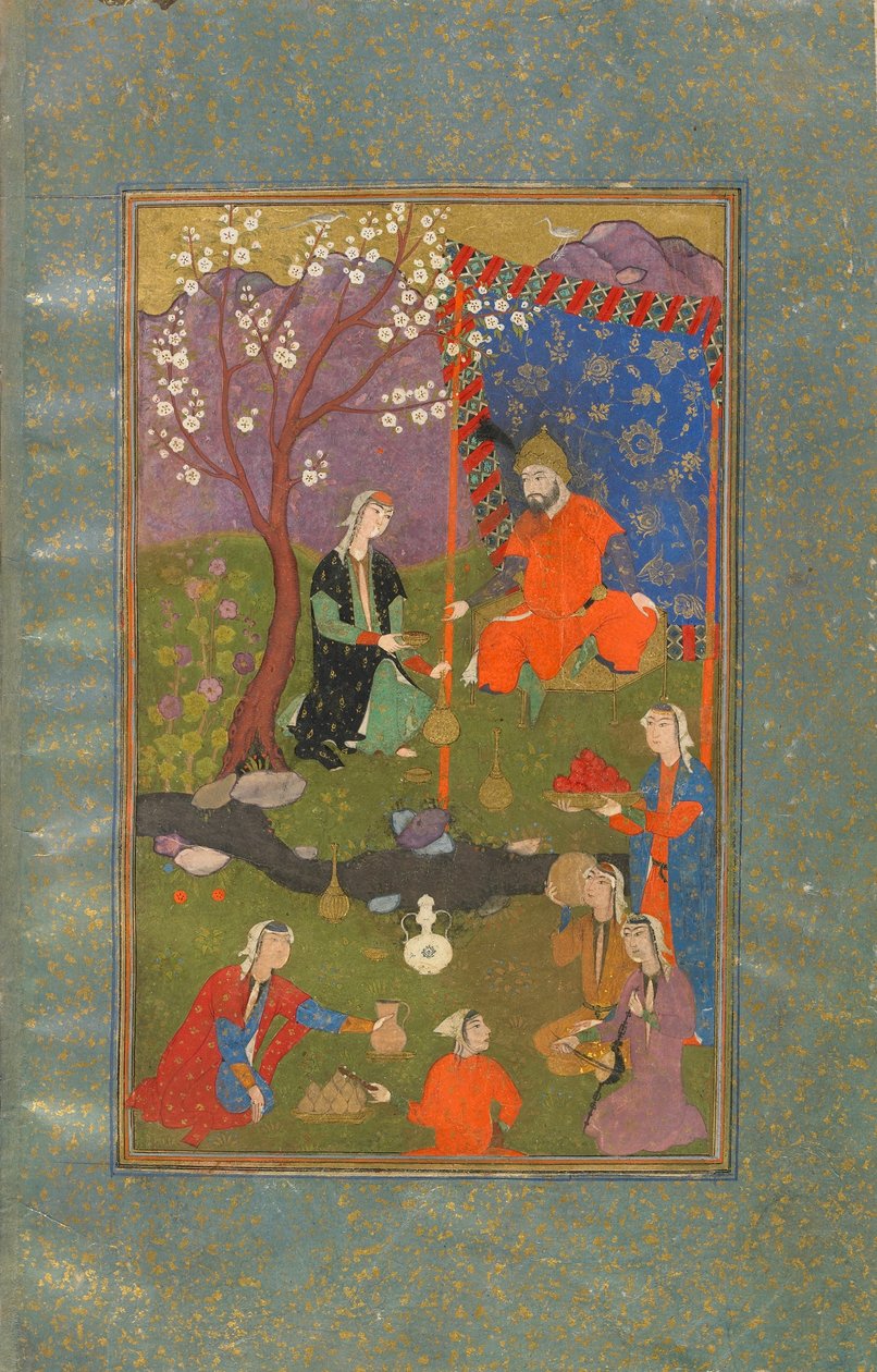 Folio uit een Jamshid u Khurshid, Iran, Safavid-periode, ca. 1600 door Persian School