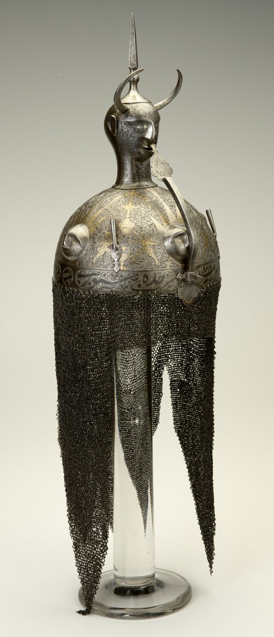 Kulah Khud, helm, ca. 1700s, aangepast in 1800s door Persian School