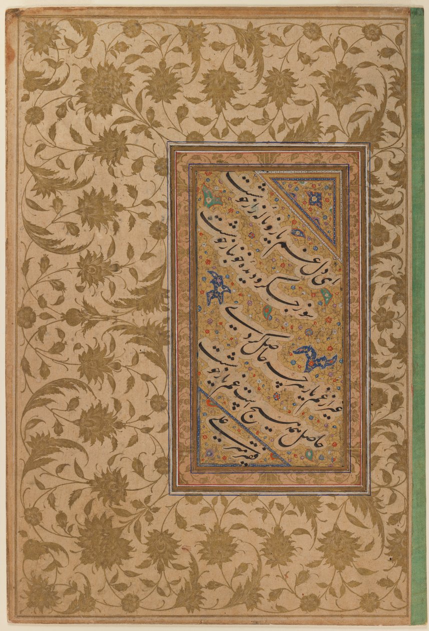 Poëtische verzen door Mir Ali, pagina uit een muraqqa (album) door Persian School