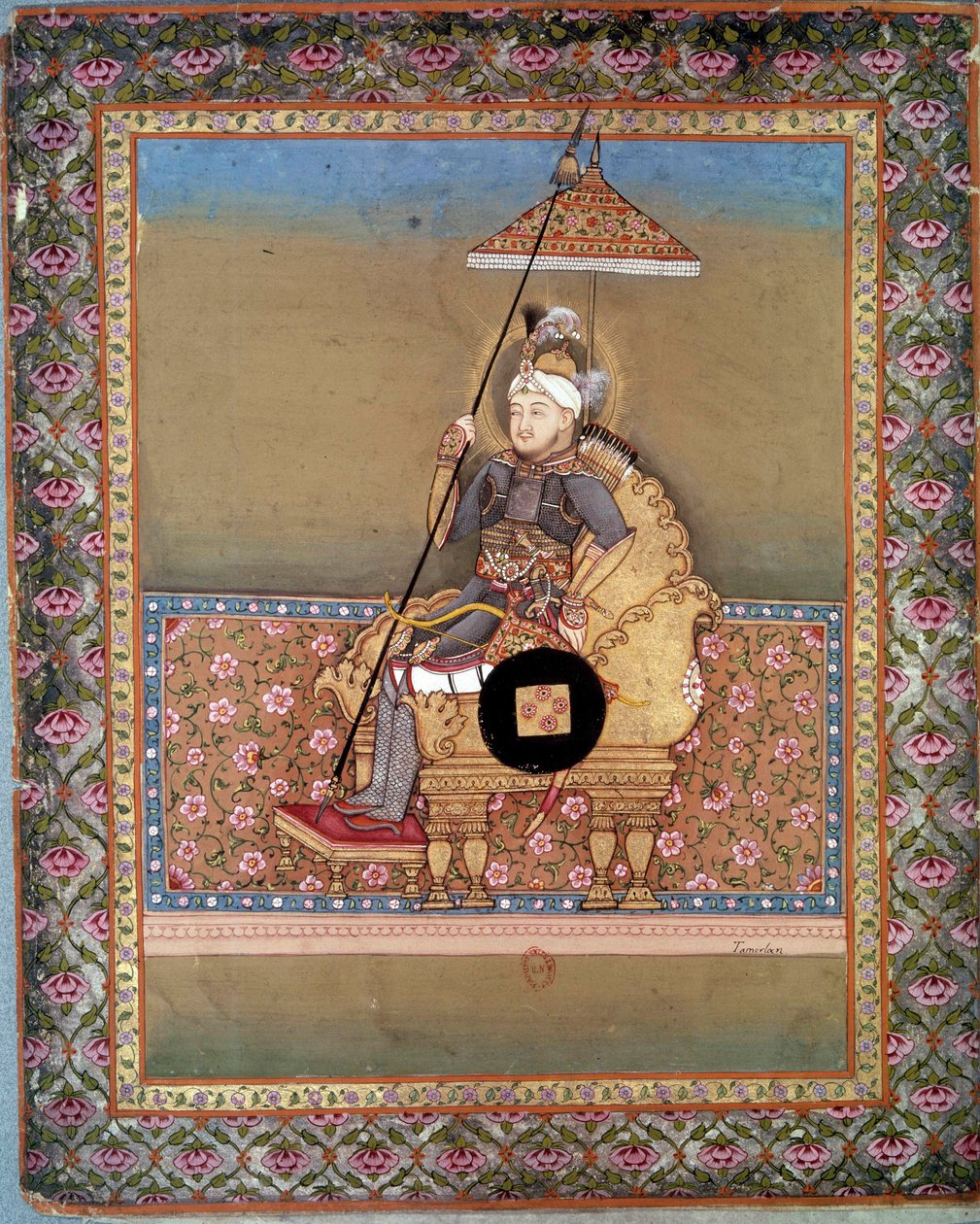 Portret van de Mongoolse leider Tamerlan (1336-1405) (of Timur Lang, 