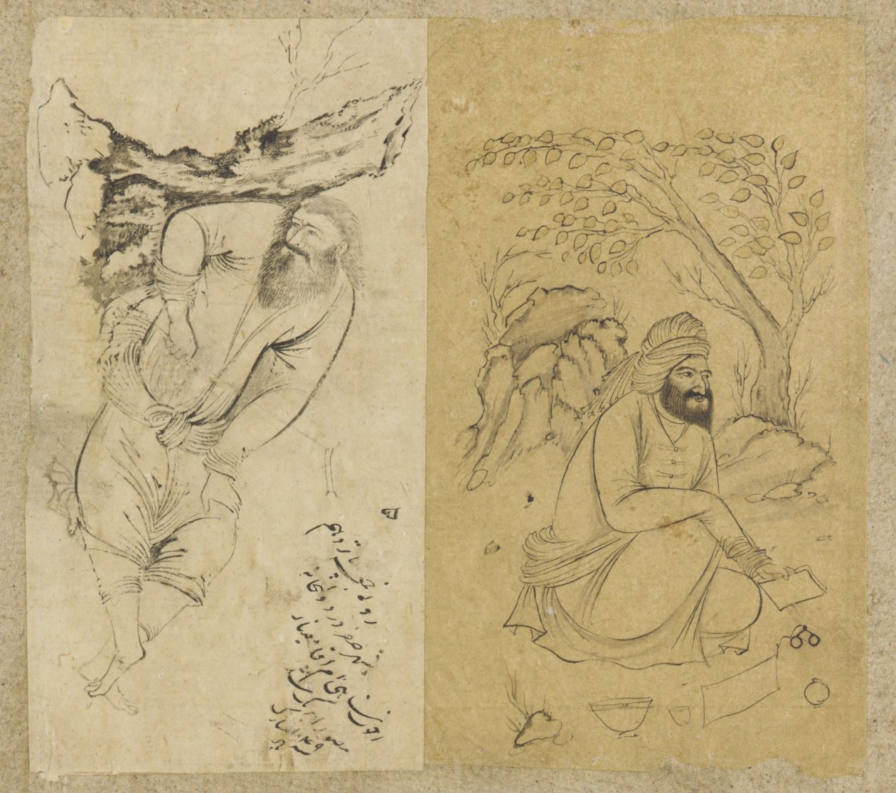 Rustende man, Isfahan, Safavid dynastie, 1639 door Persian School