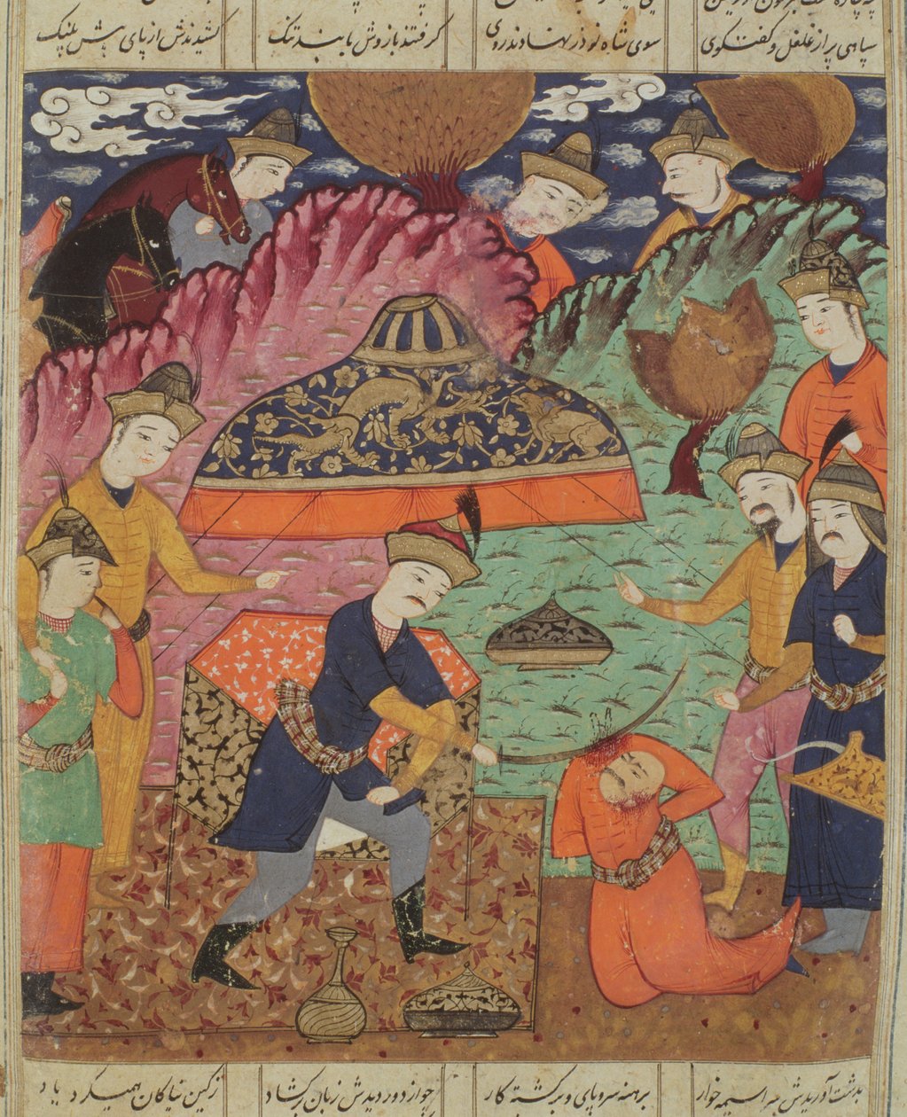 De onthoofding van Nouzaur, illustratie uit de 