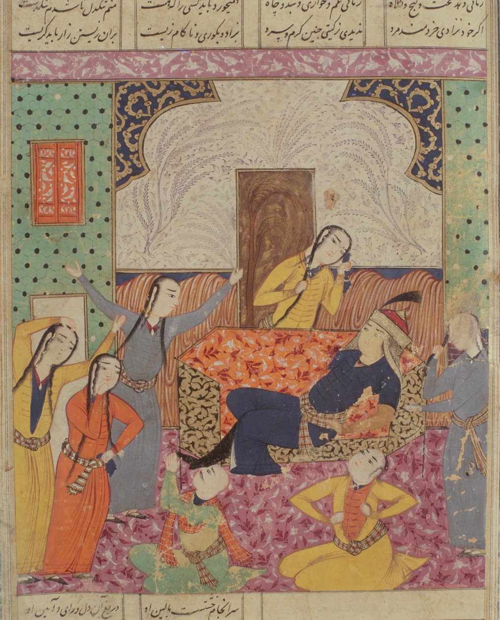 De klaagzang van Farude, illustratie uit de Shahnama (Boek der Koningen) door Abul-Qasim Manur Firdawsi (ca. 934-ca. 1020) 1619 door Persian School