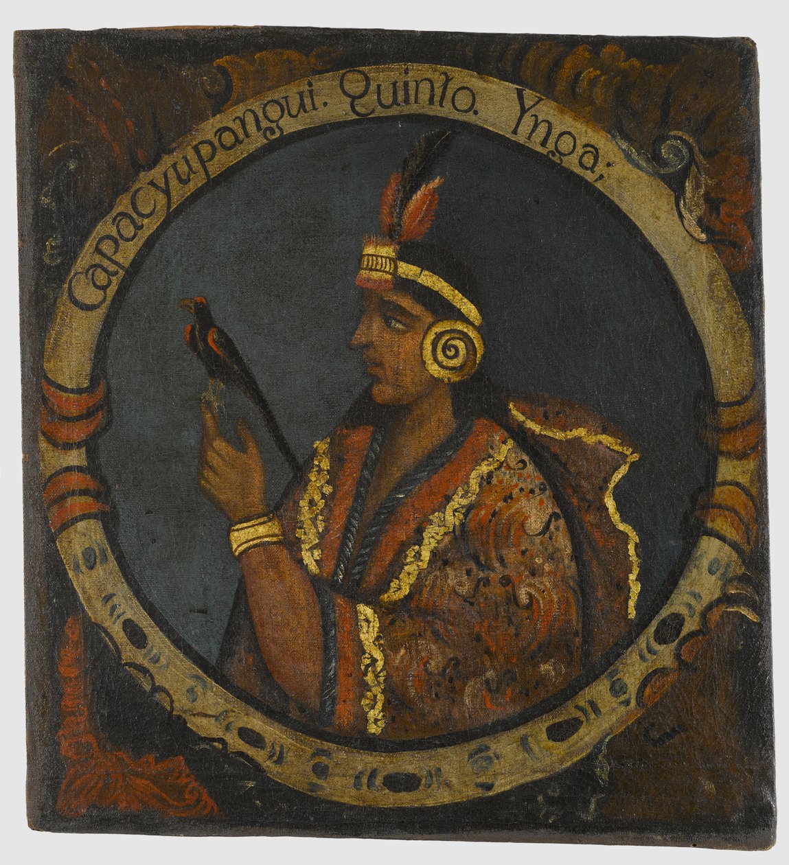 Capac Yupanqui, vijfde Inca-koning, midden 18e eeuw door Peruvian School