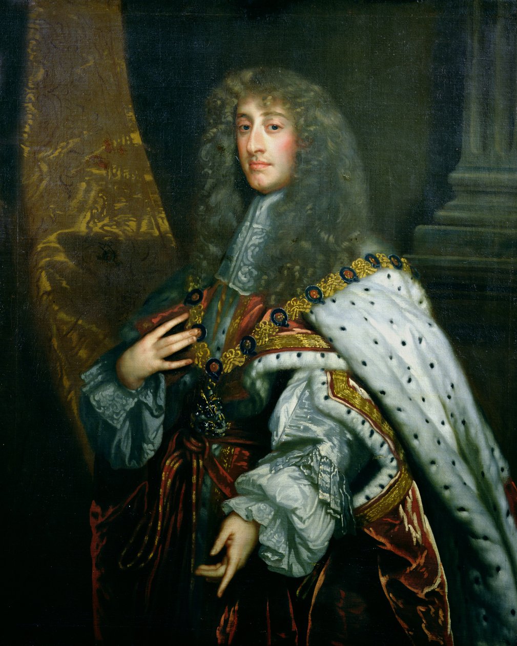 Portret van James II (1633-1701) in Garter gewaden door Peter Lely