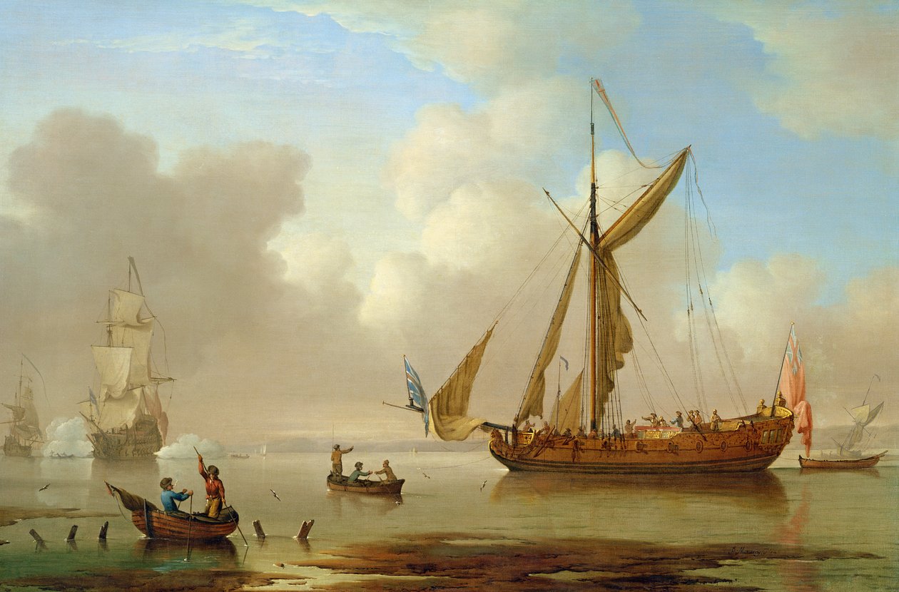 Koninklijk jacht voor anker door Peter Monamy