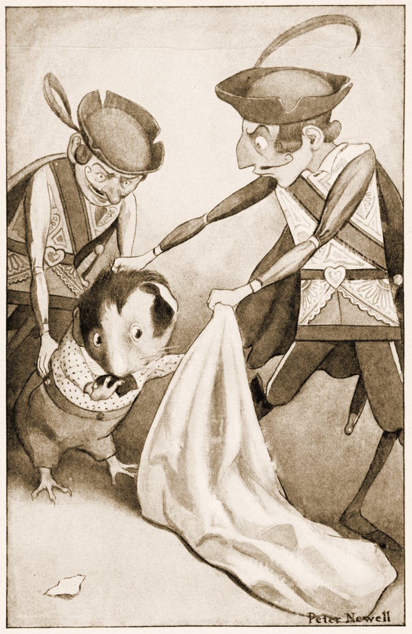 "Hierin stopten ze de Cavia", illustratie voor Lewis Carrolls Alice